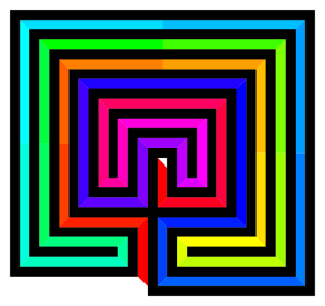 "Cretan-labyrinth-square-path-traversal multicolor". Licensed under Public domain via Wikimedia Commons - http://commons.wikimedia.org/wiki/File:Cretan-labyrinth-square-path-traversal_multicolor.svg#mediaviewer/File:Cretan-labyrinth-square-path-traversal_multicolor.svg