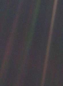 "Pale Blue Dot unaltered". Licensed under Public domain via Wikimedia Commons - http://commons.wikimedia.org/wiki/File:Pale_Blue_Dot_unaltered.jpg#mediaviewer/File:Pale_Blue_Dot_unaltered.jpg