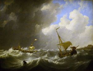Johannes Christiaan Schotel, Storm on the sea, oil on canvas, cira 1825, Teylers Museum, Haarlem
